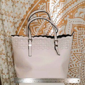 Urban Expressions Audrie Laser Cut Tote, Grey; 11”H-16”Wx 5”D w/Zipper Closure